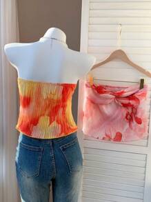 Comfortcana 2 chiếc áo ống in hoa cho nữ, ngày lễ mùa hè - Nhiều màu - Xem 2