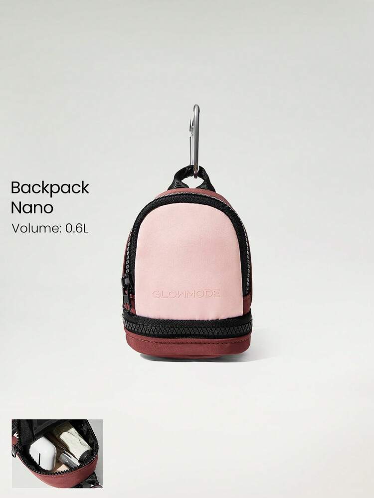 0.6L Matte Zipper Everywhere Zip Pocket Backpack Nano With Mental Clip Daily Casual Wear