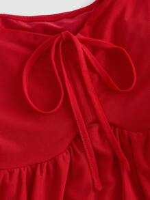 SHEIN MOD Women Red Camisole Top And Mini Skirt 2 Pieces Set - Red - View 3