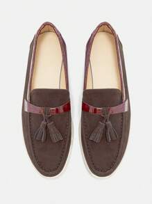 CUCCOO BIZCHIC Women Fringe Decorative Simple Flat Casual Slip-On Shoes, For Daily Wear Spring Shoes Spring Break Easter - Mocha Brown - View 2