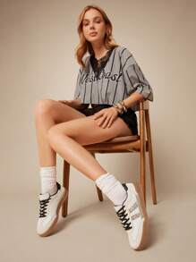 SHUZIA Y2K 女款复古低帮系带橡胶鞋底奶油色豹纹印花运动鞋 - 透气纯素 PU 和网眼鞋面 | 90 年代街头潮流，全天舒适 - 彩色 - 查看 2