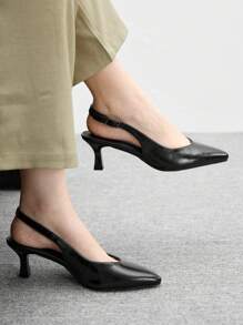 CUCCOO BIZCHIC Women's Fashion Versatile Minimalist Pointed Toe High Heel Pumps - Black - View 4