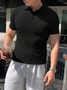 SHEIN 青少年男孩休闲短袖 T 恤，运动街头装朋克摇滚学院风，适合日常外出、派对、音乐节，适合春夏季 - 黑色 - 查看 3
