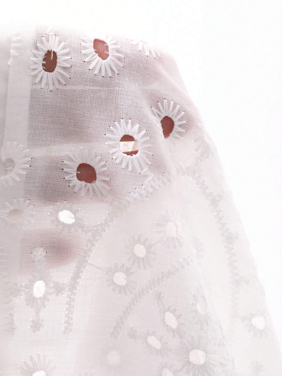 Women's Long Hollow Out Embroidery Deep V-Neck Flare Sleeve Cover Up, Spring/Summer Vacation