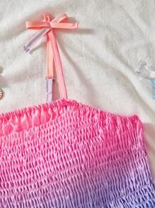 European Style Young Girl Wedding Diary Ombre Spaghetti Strap Pleated Jumpsuit, Spring/Summer - Multicolor - View 6