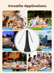Cirelle 2pcs Fly Fans For Tables, Electric Fly Swatter Fan For Outside Or Inside Meal, Keep Flies Away, Picnic Fan For Table Use, Fly Repellent Fans For Barbeque, Party, Restaurants, Home, Events, Battery Operated Food Spinning Fan, Portable Anti-Fly Fan , Summer Beach Vacation, Outdoor Essentials, Special Gift, Back To School Use, Family Outing Use - Black - View 5