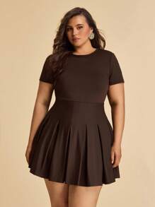 SHEIN BAE Quần áo nữ cỡ lớn, Quần áo cho người có thân hình đầy đặn, Quần áo đi biển mùa hè, Hẹn hò, Đi chơi, Lễ hội âm nhạc, Lễ hội nhạc đồng quê, Tụ tập tiệc tùng, Quần áo ngày lễ, Quần áo hòa nhạc, Quần áo dự tiệc Carnival, Quần áo lễ hội, Quần áo phong cách Ins, Quần âu kaki, Quần áo công sở, Quần áo đi làm, Đồ đi làm, Váy ngắn tay, Váy sinh nhật cho nữ, Váy đi biển cho nữ - màu nâu - Xem 5