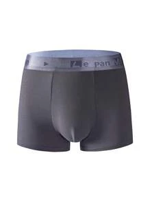 3pcs Men's Colorblock Letter Waistband Comfortable Briefs Multipack Trunk - Multicolor - View 3