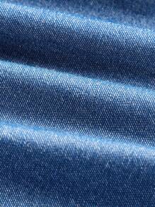 SHEIN Young Girls Embroidered Peter Pan Collar Shirt And Ruffled Shorts Sets