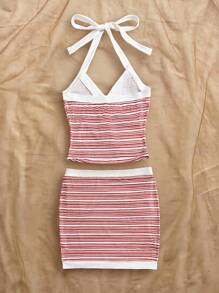 INAWLY Women Two Pieces Outfits For Daily Wear - Red - View 2