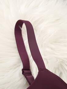 2 件大码女士纯色钢圈文胸套装，提升型 - 彩色 - 查看 5