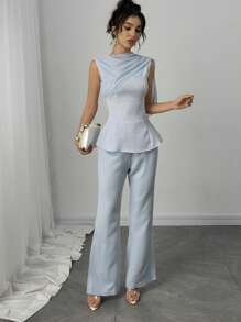 Modelyn Conjunto de dos piezas para mujer para uso diario - Azul - Ver 7