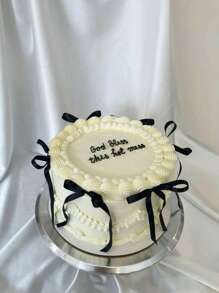 SHEIN 10/20 件黑色蝴蝶结蛋糕装饰，简约风格蝴蝶结家居装饰配件，适用于家居装饰、婚礼、派对、烛光晚餐、蛋糕甜点烘焙装饰 - 黑色 - 查看 6