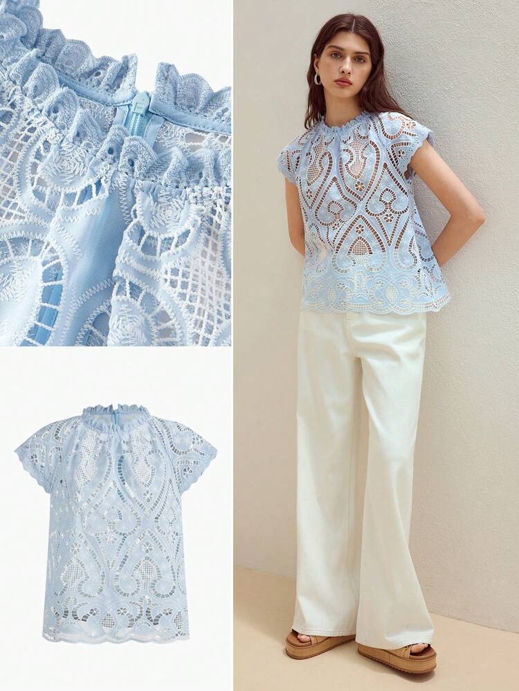 MOTF STUDIO LACE SHEER BLOUSE