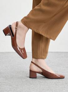 CUCCOO BIZCHIC 女士经典棕色系带平底乐福鞋 - 棕色 - 查看 3