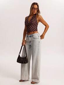 SHEIN BAE Minimalist Brown Mesh Comfortable Draped Neck Drape Front Tank Top, Suitable For Street, Commute, Casual, Date, Hangout With Friends, Italy Vacation, Versatile Occasions