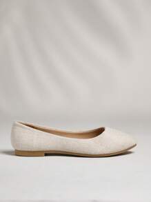 SHUZIA Women Comfortable Almond Toe Ballet Flats - Beige - View 5