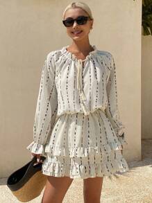 DAZY Women Two Pieces Outfits For Daily Wear Vacation - Apricot - View 4