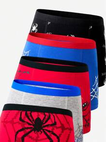 10 piezas de calzoncillos tipo bóxer de algodón con estampado lindo y colorido de arañas para niños