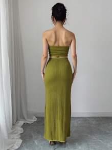 Elenzga Women Two Pieces Outfits For Daily Wear - Olive Green - View 2