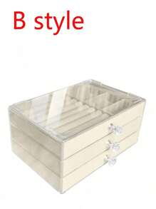 Transparent Acrylic Jewelry Storage Box, Storage Containers,3-Layer Drawer Type Jewelry Case, Organizer For Earrings, Rings, Necklaces, Bracelets And Pendants. Suitable For Bathroom, Desktop, Dressing Table And Bedroom. - Multicolor - View 6