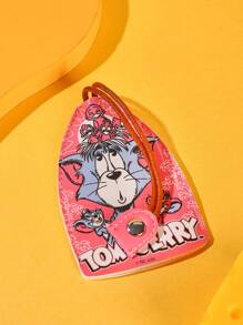 TOM & JERRY X SHEIN 粉色孵出的小鸟卡通印花时尚钥匙包 - 粉色 - 查看 4