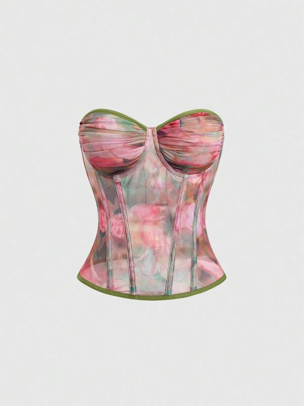 Sweetra Bandeau ombré vert et rose en rayonne, printemps/été