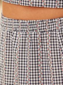 WESTFADE Váy midi xếp nếp họa tiết caro gingham thêu hoa phong cách miền Tây cao bồi cạp cao co giãn nhiều tầng viền gợn sóng Ric Rac Nashville Rodeo Kỳ nghỉ thường ngày dễ thương Boho - Nhiều màu - Xem 3