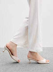 CUCCOO BIZCHIC Sandal Hak Tinggi Minimalis Serbaguna untuk Wanita, Cocok untuk Natal - Krem - View 4