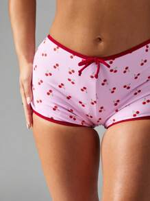 MISSGUIDED 樱桃图案两件套泳衣三角形上衣平角裤夏季海滩泳池泳衣可调节肩带复古风格家居服