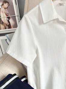 Conjunto de 2 peças para meninos pré-adolescentes: camisa polo de manga curta com estampa de 4 de julho e cinto, calça comprida, estilo cavalheiro, adequado para deslocamento diário, escola, uso casual diário, faculdade, esportes, primavera/verão