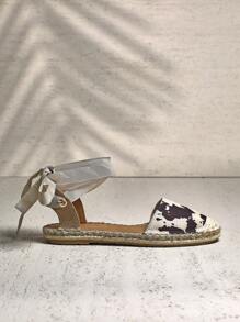 SHUZIA Espadrille Flat With Legwrap For Daily Wear - Multicolor - View 3