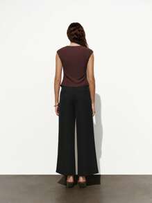 Lumivelle Pantalones anchos casuales y holgados de lujo para mujer, pantalones versátiles para traje de negocios