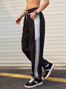 Streetz SHEIN Sport Pantalones deportivos de mujer, de moda para el verano - Negro - Ver 7
