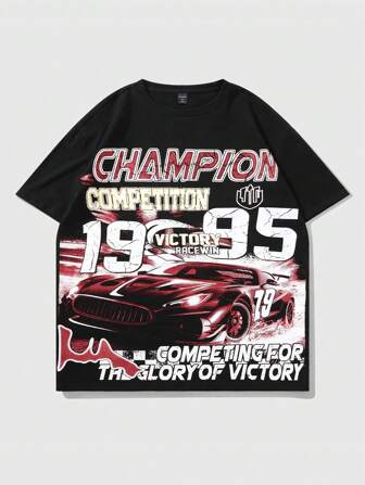 Street Life maglietta da uomo con stampa grafica per strada, adatta per uso quotidiano in primavera/estate