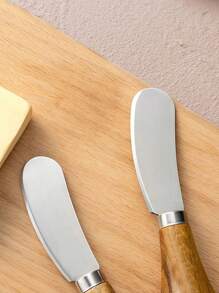 Cirelle 1/3/6 件直立黄油/奶酪刀，带木柄，Rama 厨房必需品，自然原木风格，家庭用餐，派对使用，下午茶使用，厨房使用，厨房用品，高端餐厅用品 - 棕色 - 查看 9