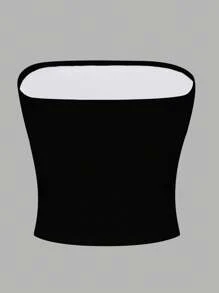 INAWLY Áo ba lỗ bó sát, họa tiết hoa giản dị dành cho nữ, thích hợp cho mùa hè, áo ống - Nhiều màu - Xem 2