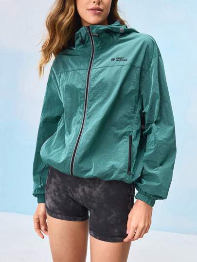 In My Nature 女士户外纯色绿色连帽夹克，女士户外夹克女士休闲户外跑步夹克户外徒步夹克女士休闲夹克，保暖厚款保暖夹克