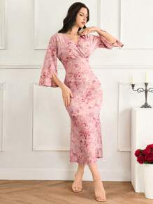 Modelyn Vestido entallado con estampado floral para mujer - Rosa - Ver 1