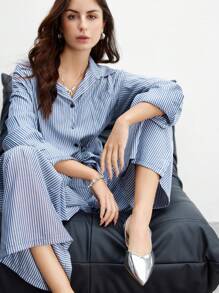 CUCCOO BIZCHIC 女士鞋时尚银色尖头平底鞋优雅基础款商务休闲商务别致圣诞秋季新年假期