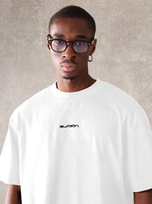 SUMWON Überschnittenes Crop T-Shirt mit Logo, Streetwear-Athletik, lässige Passform, Baumwollmischung, kurzärmlig, urbane Mode für Sommer und Frühling, Lässig-Wochenende