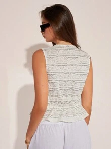 COSMINA Blusa elegante da donna in pizzo jacquard con fiocco, adatta per vacanze primaverili/estive