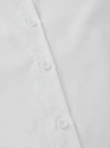 SHEIN Explorewe Camicia con colletto arricciato ricamato, maniche a sbuffo e fiocco decorativo sul davanti per ragazze pre-adolescenti - Bianco - Visualizzare 8