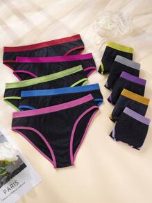 SHEIN 女士日常休闲舒适罗纹内裤 - 彩色 - 查看 1