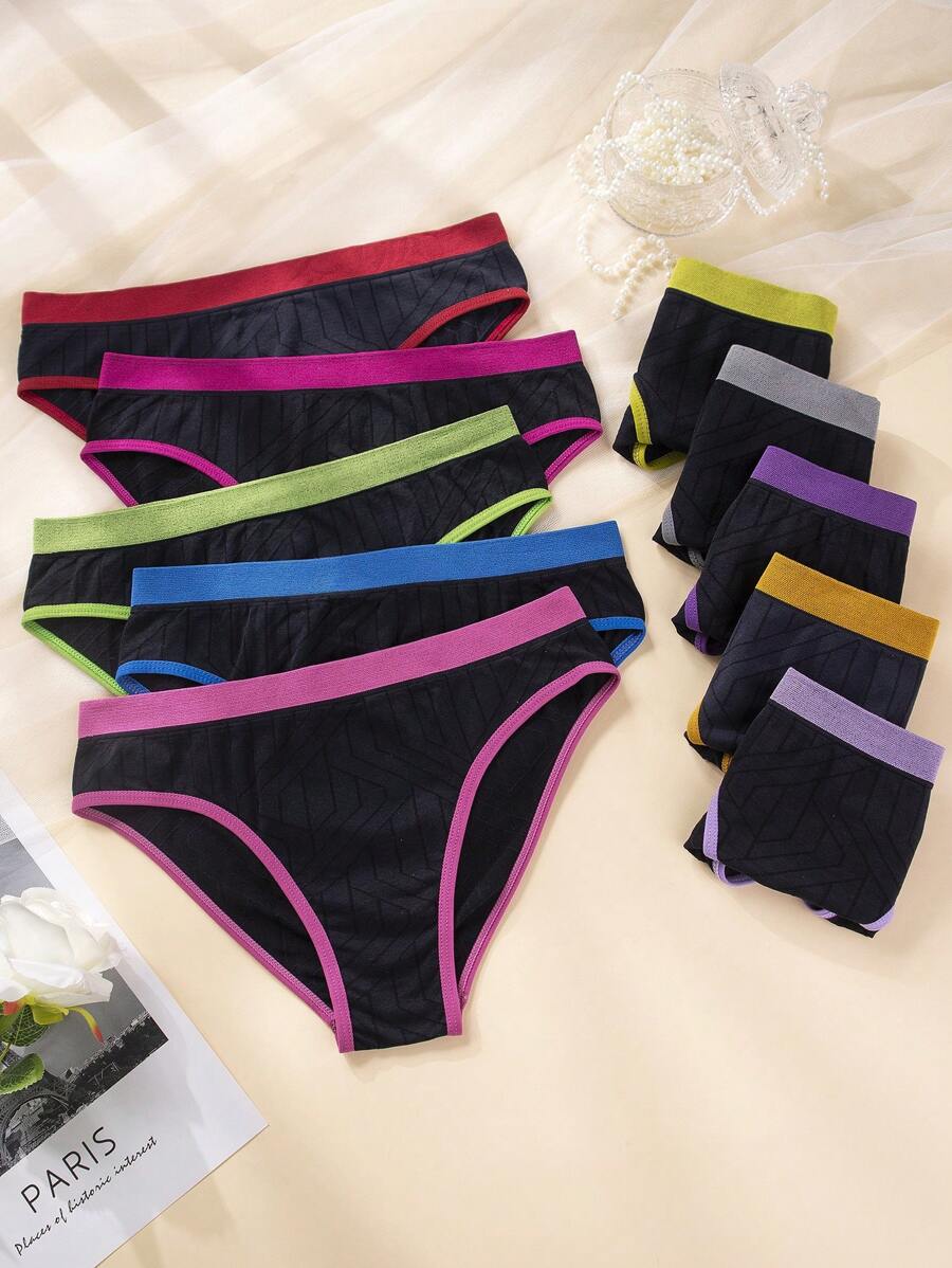 SHEIN 女士日常休闲舒适罗纹内裤 - 彩色 - 查看 1