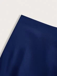 Firerie Falda larga azul elegante para mujer de talla grande para salir, tomar el té de la tarde, fiestas y citas, con ajuste relajado, para el verano