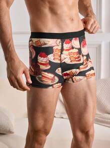 Men's Printed Cake & Sweets Pattern Boxer Shorts - Multicolor - View 6
