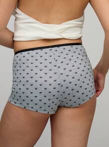 COUREZ Booty Shorts With Hearts Print , Summer For Women Summer Shorts , Street Casual, Y2K Cute Vintage - Multicolor - View 3