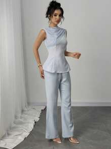 Modelyn Conjunto de dos piezas para mujer para uso diario - Azul - Ver 3