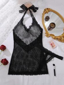 2件套女士蕾丝拼布性感内衣外出套装